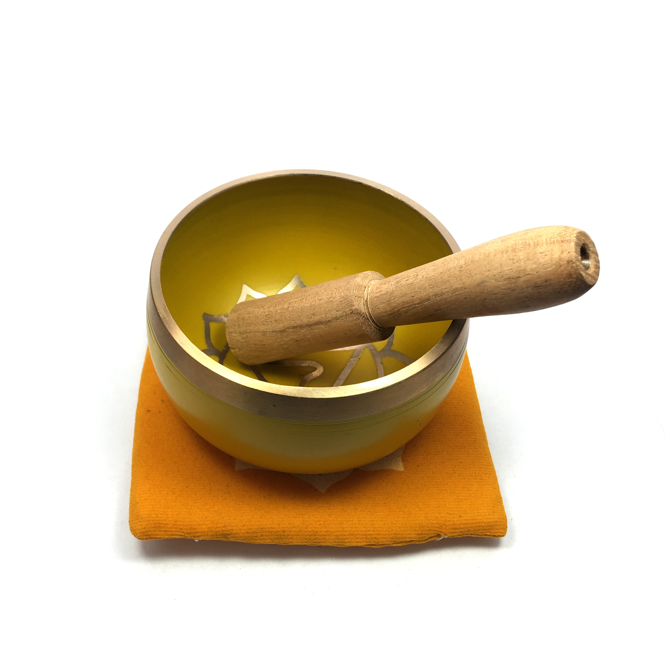 Tibetan Singing Bowl Gift Set - Yellow (Solar Plexus Chakra) Happy Soul Online